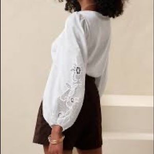 Banana Republic Factory Lace Top in White